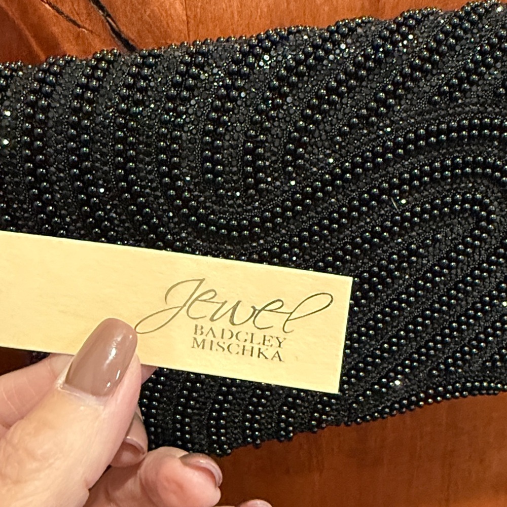 Badgley Mischka Black Beaded Evening Bag - Picture 5 of 6